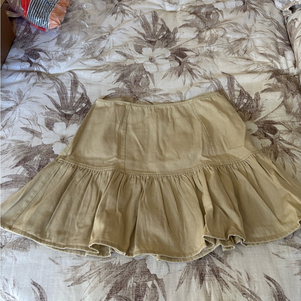 New with Tag Easel Flared Tan Mini Skirt